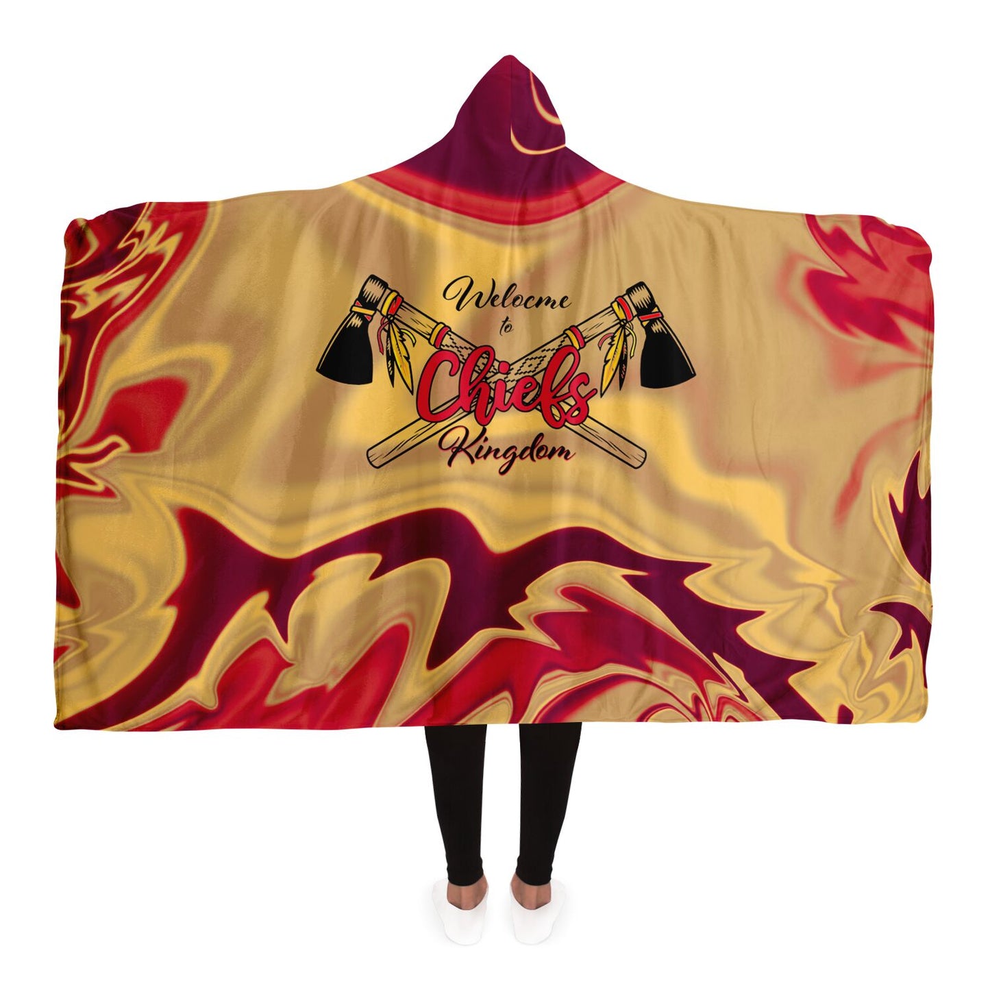 Chiefs Kingdom Tomahawk Hoodie Blanket