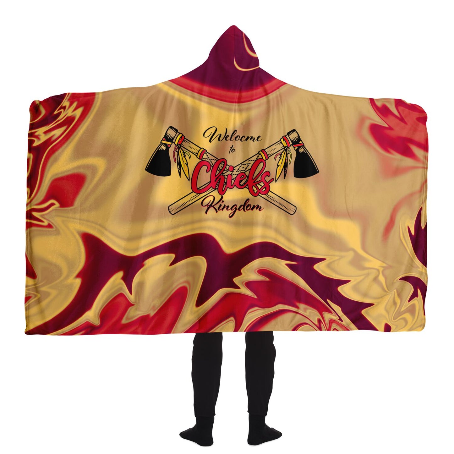 Chiefs Kingdom Tomahawk Hoodie Blanket